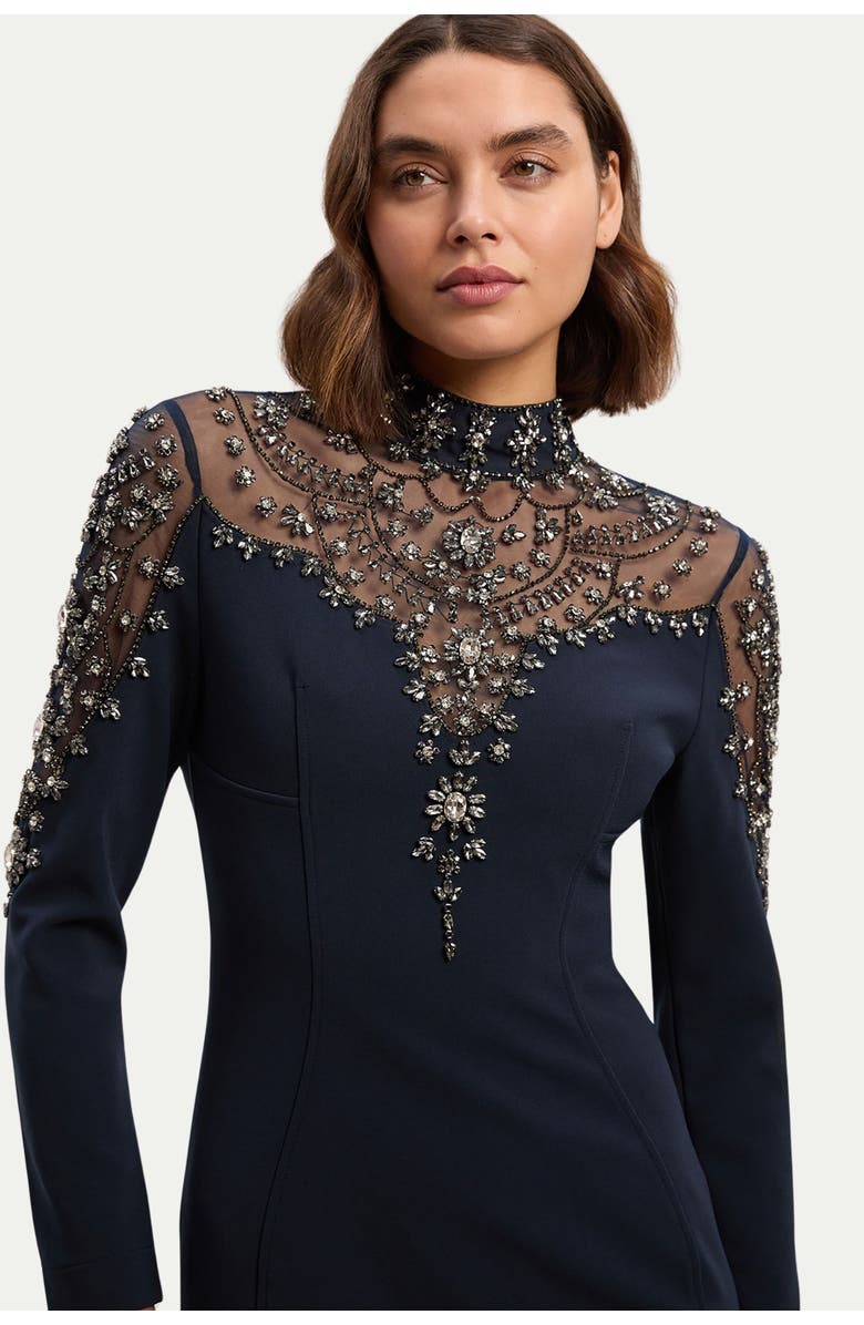 Karen Millen Petite Crystal Embellished Maxi Dress, Alternate, color, Midnight