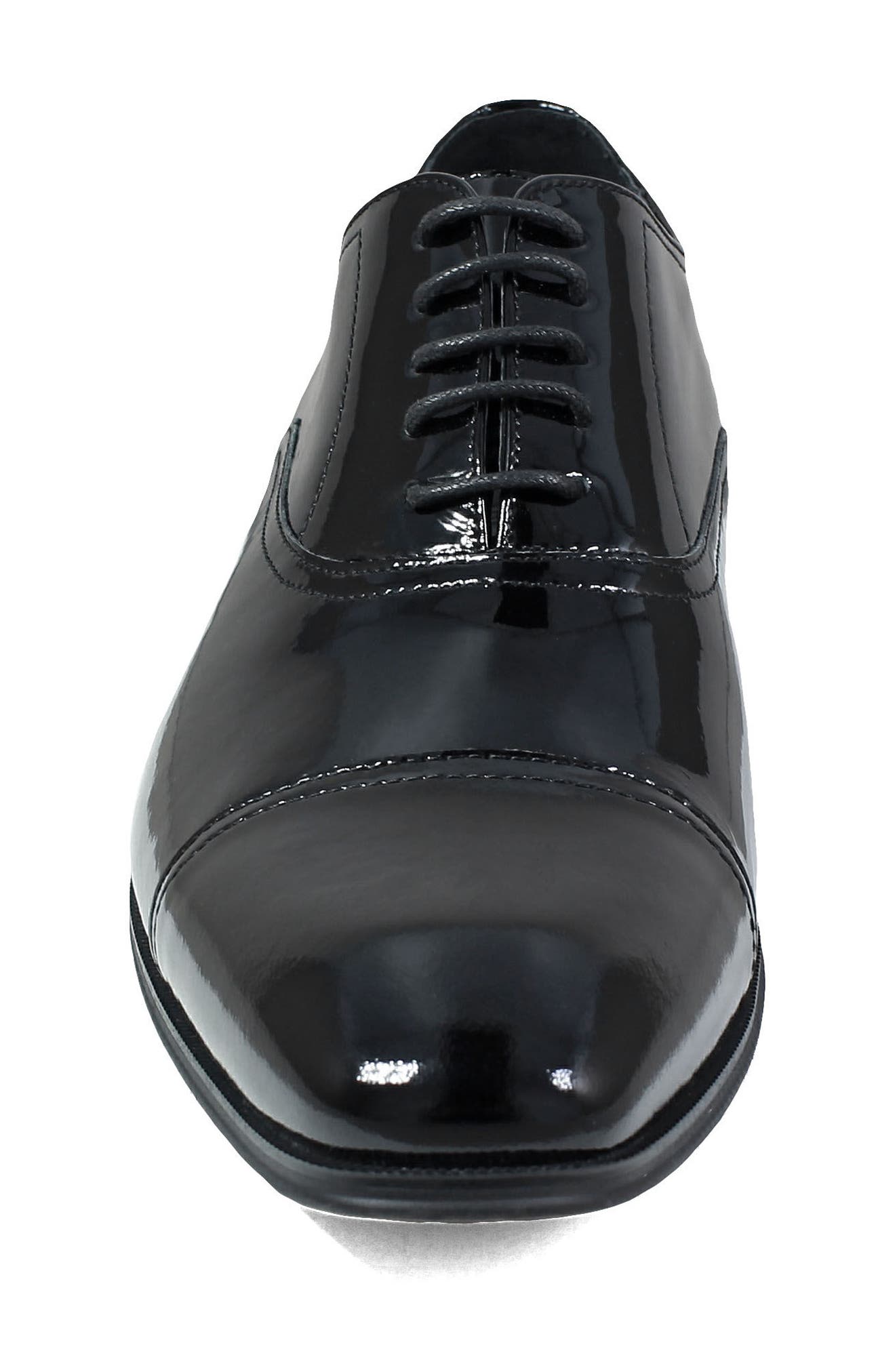 Florsheim Tux Cap Toe Oxford, Alternate, color, Black Patent Leather
