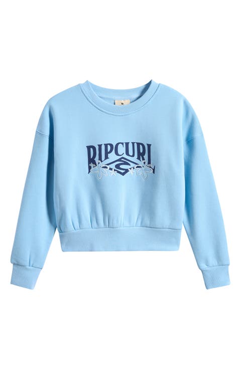 Kids' Tropical Logo Cropped Sweatshirt (Big Kid)