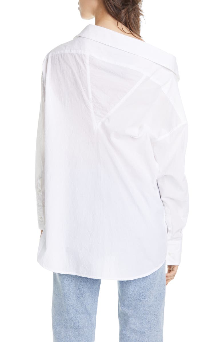 Simon Miller Tabor Off the Shoulder Cotton Poplin Shirt, Alternate, color, 