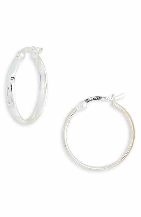Diamond Cut Sterling Silver Hoop Earrings
