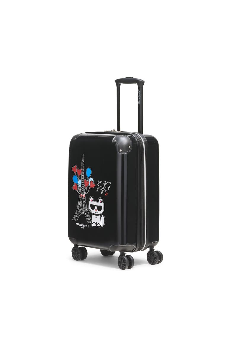 Up In Paris 21" Carry On Suitcase, Alternate, color, Black