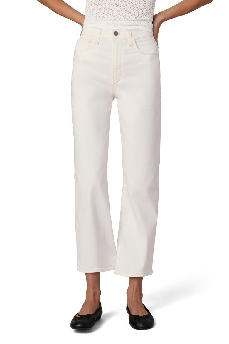 The Margot High Waist Crop Relaxed Straight Leg Jeans, Main, color, MILK