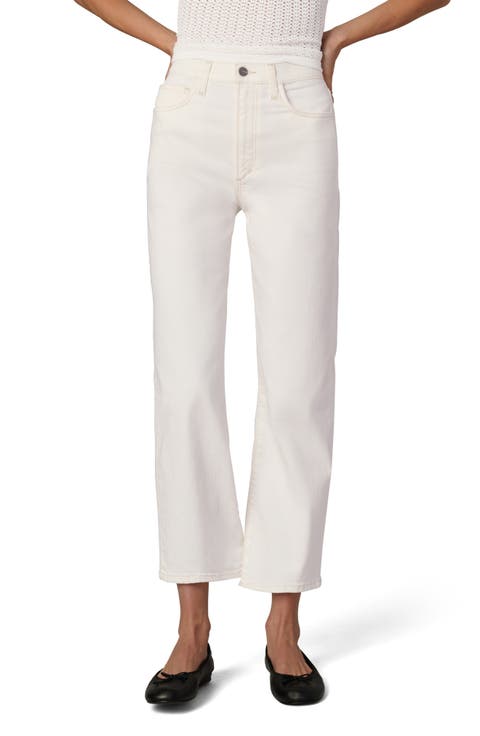 The Margot High Waist Crop Relaxed Straight Leg Jeans (Milk)