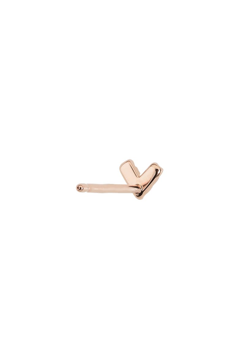 Pavé Diamond V Stud Earrings, Alternate, color, ROSE GOLD