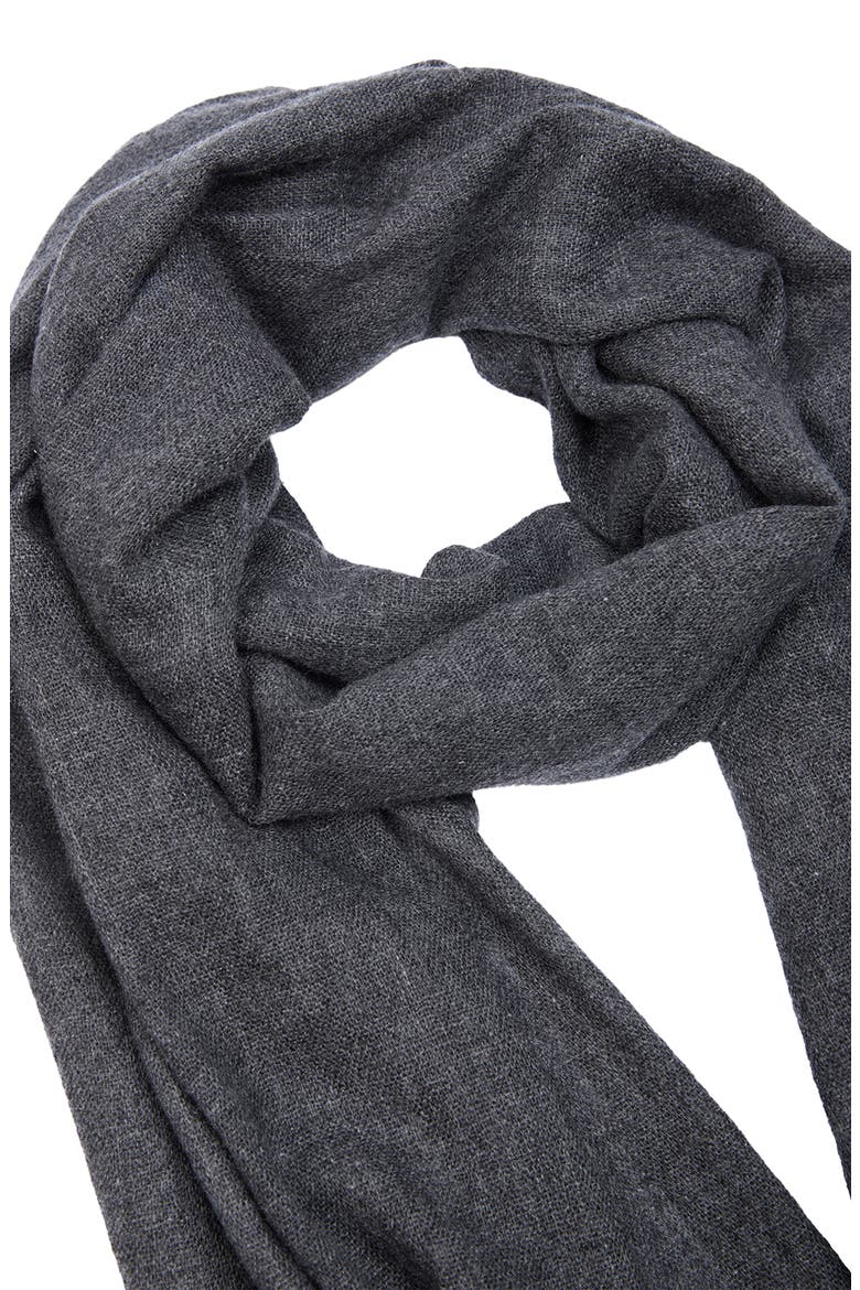 Wool Blend Fringe Scarf, Alternate, color, CHARCOAL