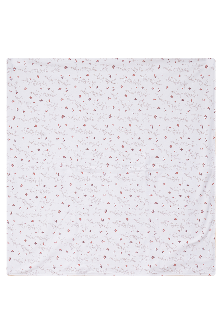 Floral and Mushroom Print Blanket, Main, color, White/Pink