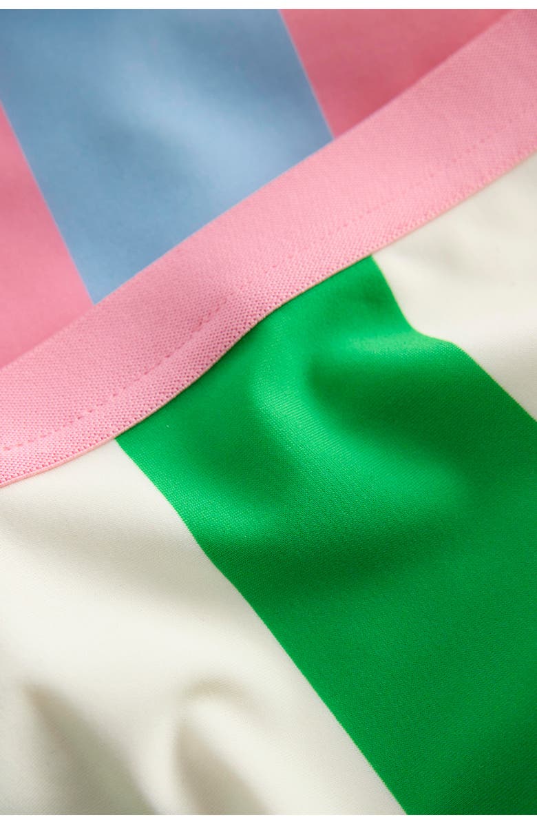 Mini Boden Kids' Stripe Long Sleeve Crop Two-Piece Rashguard Swimsuit, Alternate, color, Blue Multi Stripe