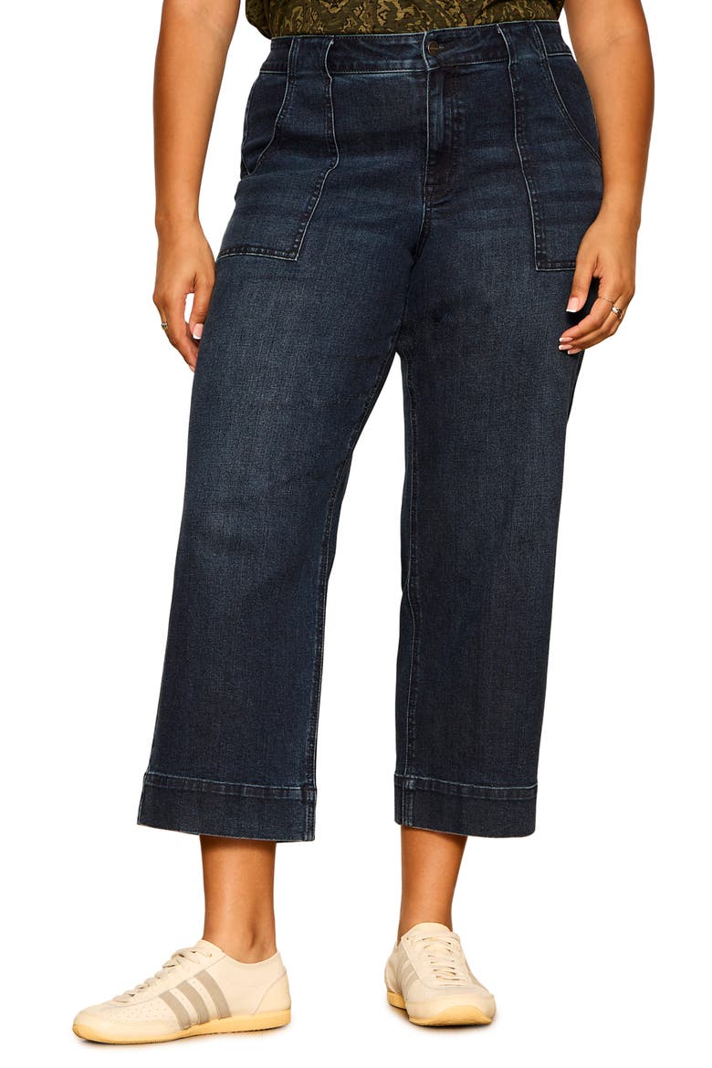 Insider High Waist Cropped Straight Leg Jeans, Main, color, OVER THE MOON BLUE