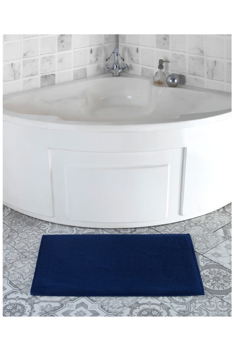 Border Bath Mat, Alternate, color, NAVY