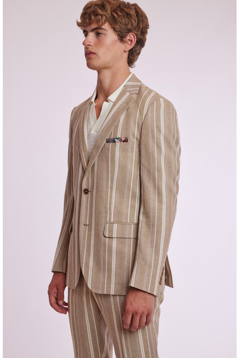 Dover Slim Fit Vertical Stripe Sport Coat, Alternate, color, TAN BEIGE STRIPES