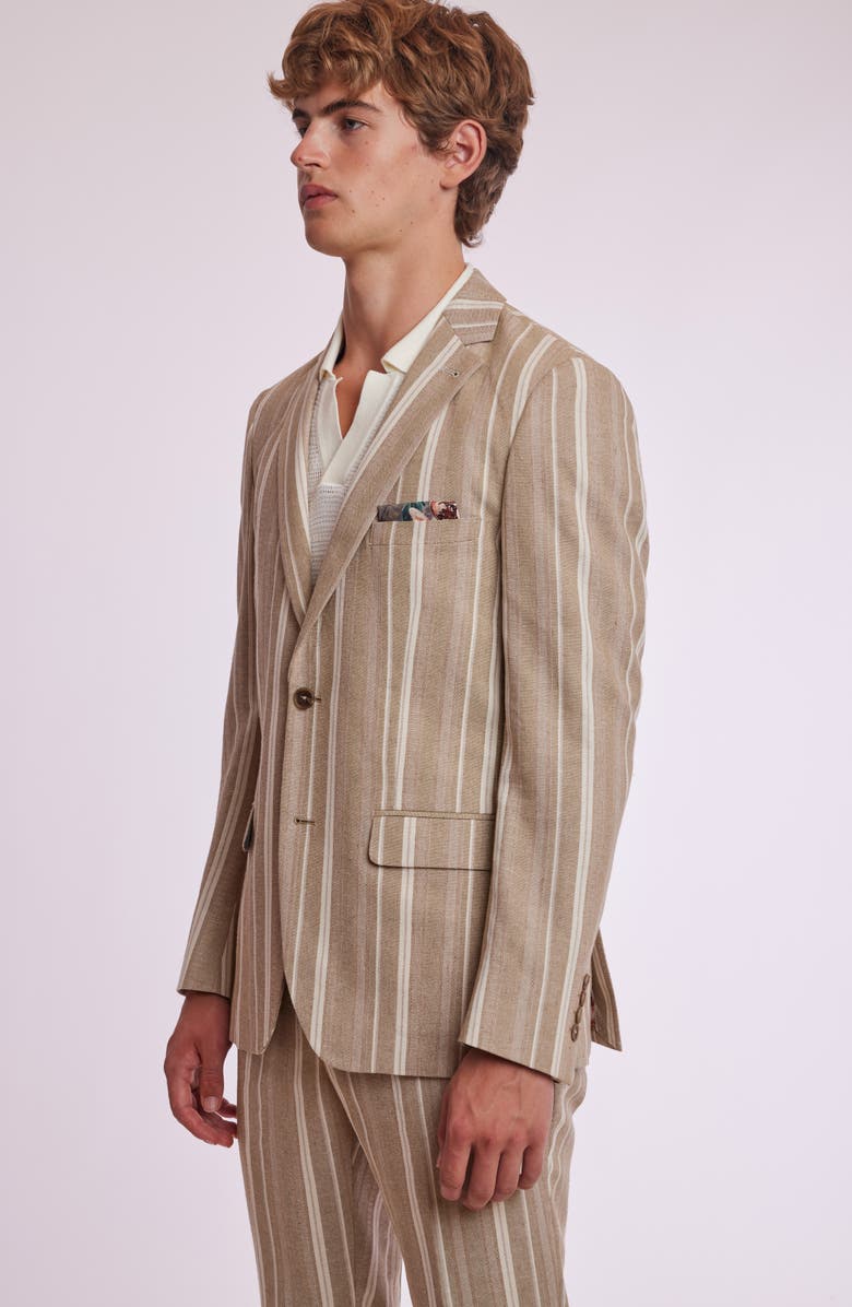 PAISLEY & GRAY Dover Slim Fit Vertical Stripe Sport Coat, Alternate, color, Tan Beige Stripes