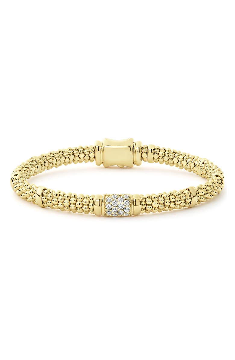 LAGOS 18K Gold Caviar Pavé Diamond Bracelet, Main, color, 