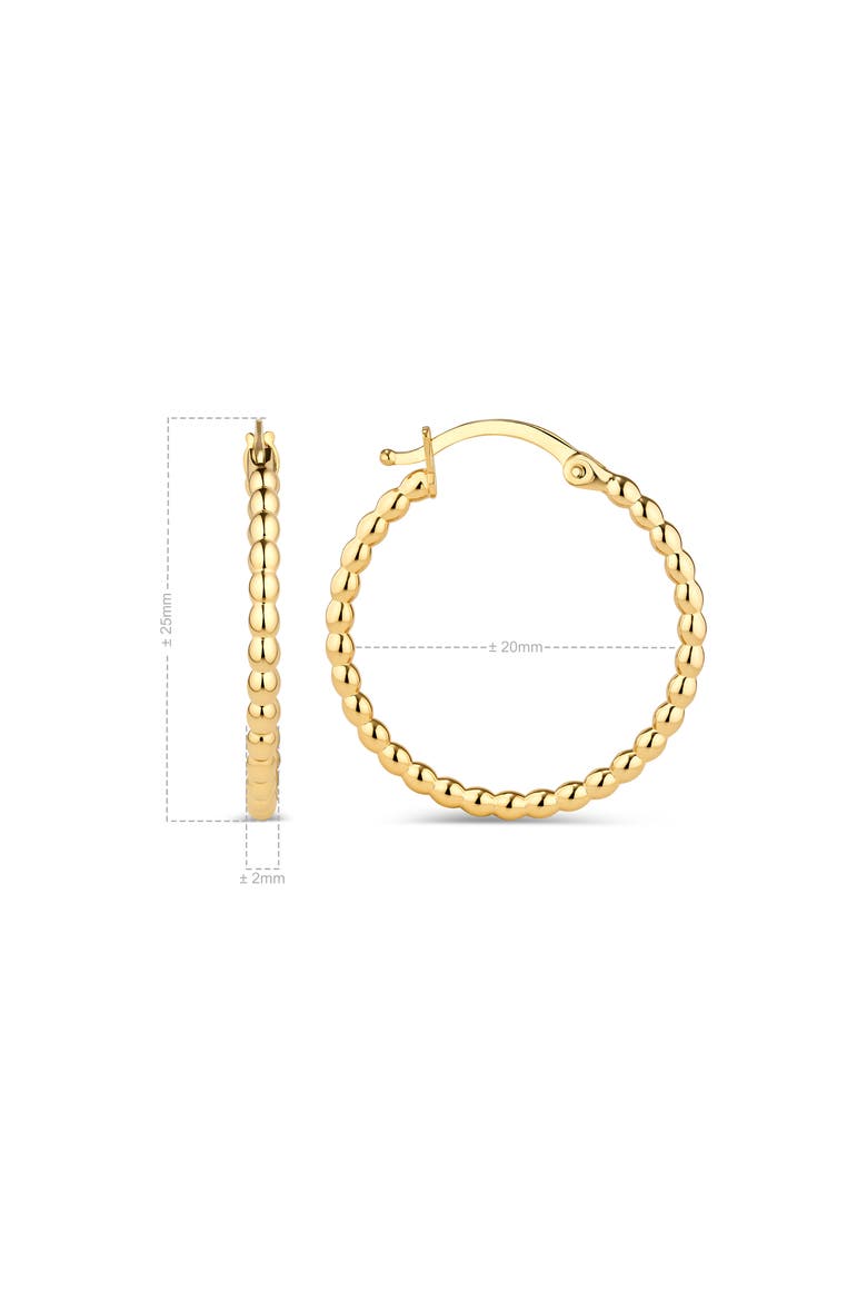 Beaded Ball Hoop Earrings in 14K Gold, Alternate, color, Yellow Gold