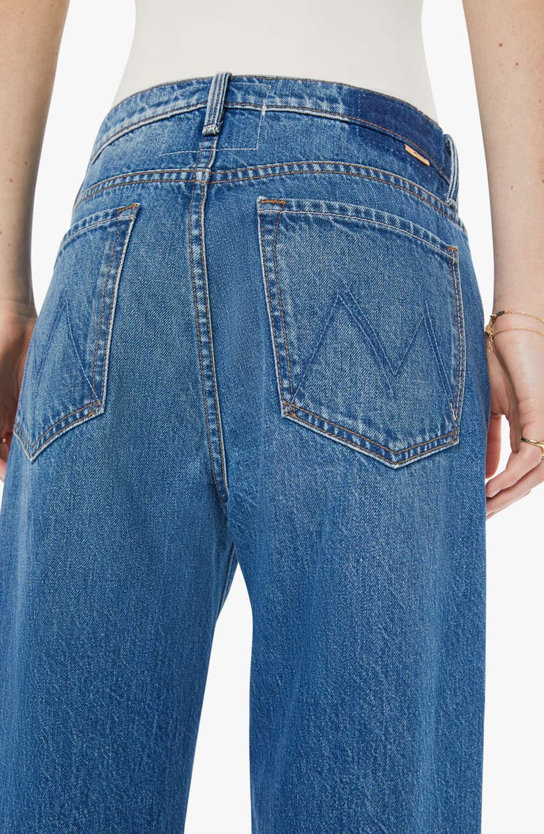 MOTHER The Dodger Button Flood Relaxed Straight Leg Jeans, Alternate, color, Green Thumb
