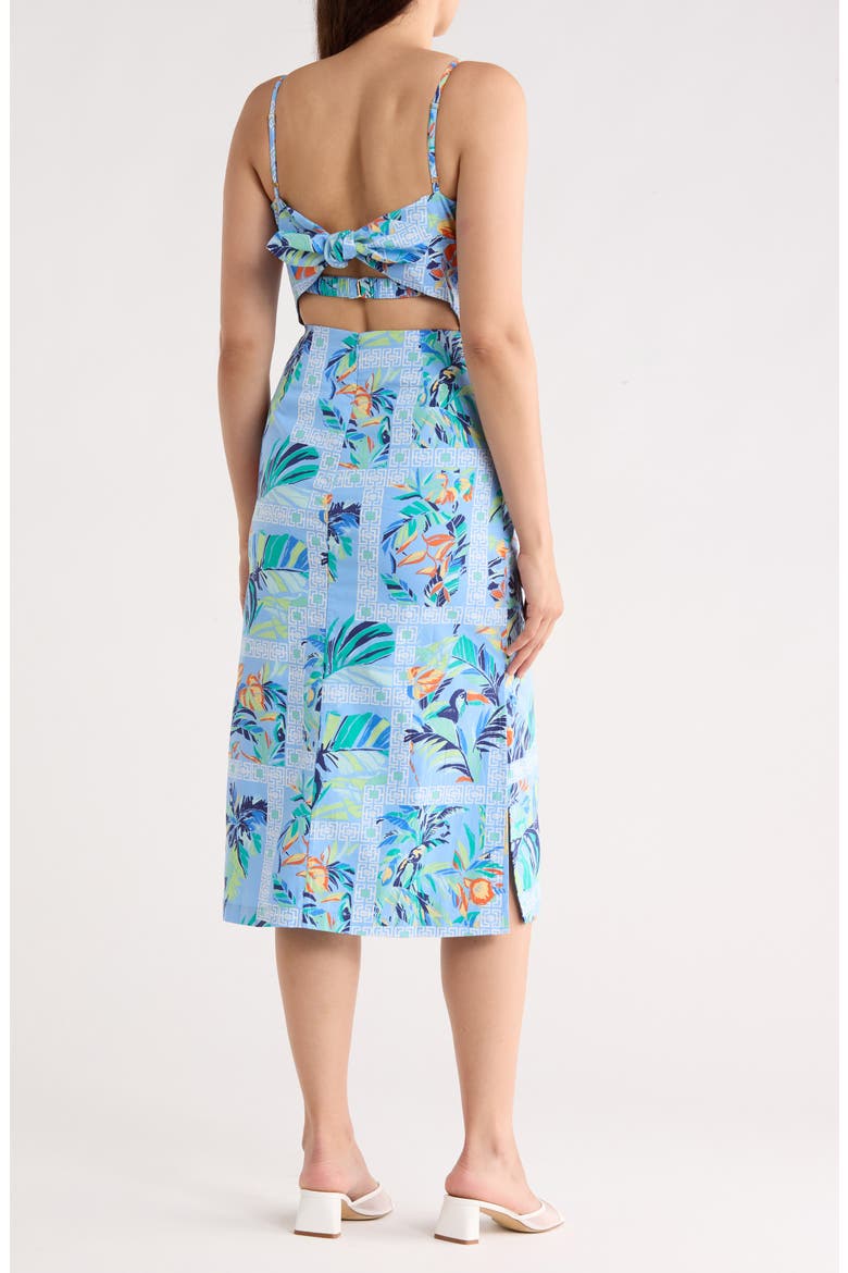 Block Party Lucille Stretch Cotton Poplin Midi Dress, Alternate, color, MING BLUE