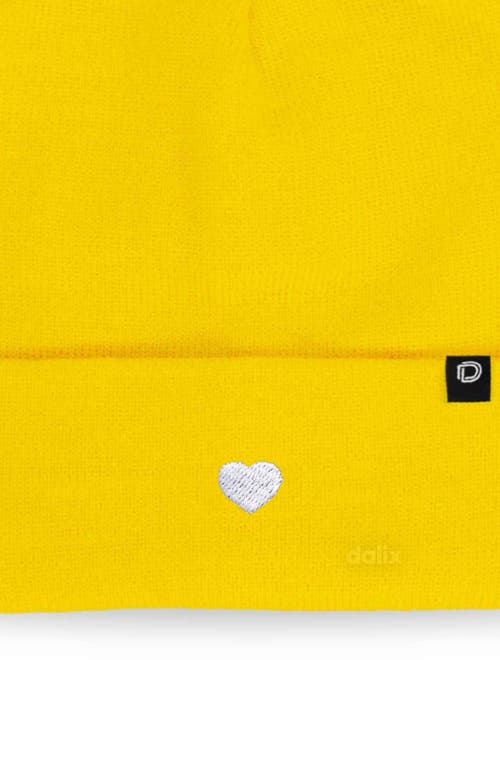 Dalix Lil Heart Beanie Cap In Yellow