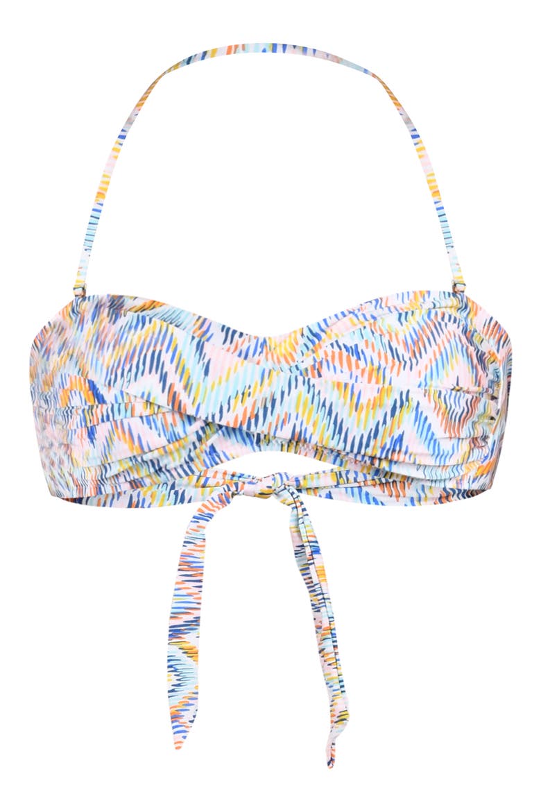 Soul Twist Bandeau Bikini Top, Alternate, color, WHITE MULTI