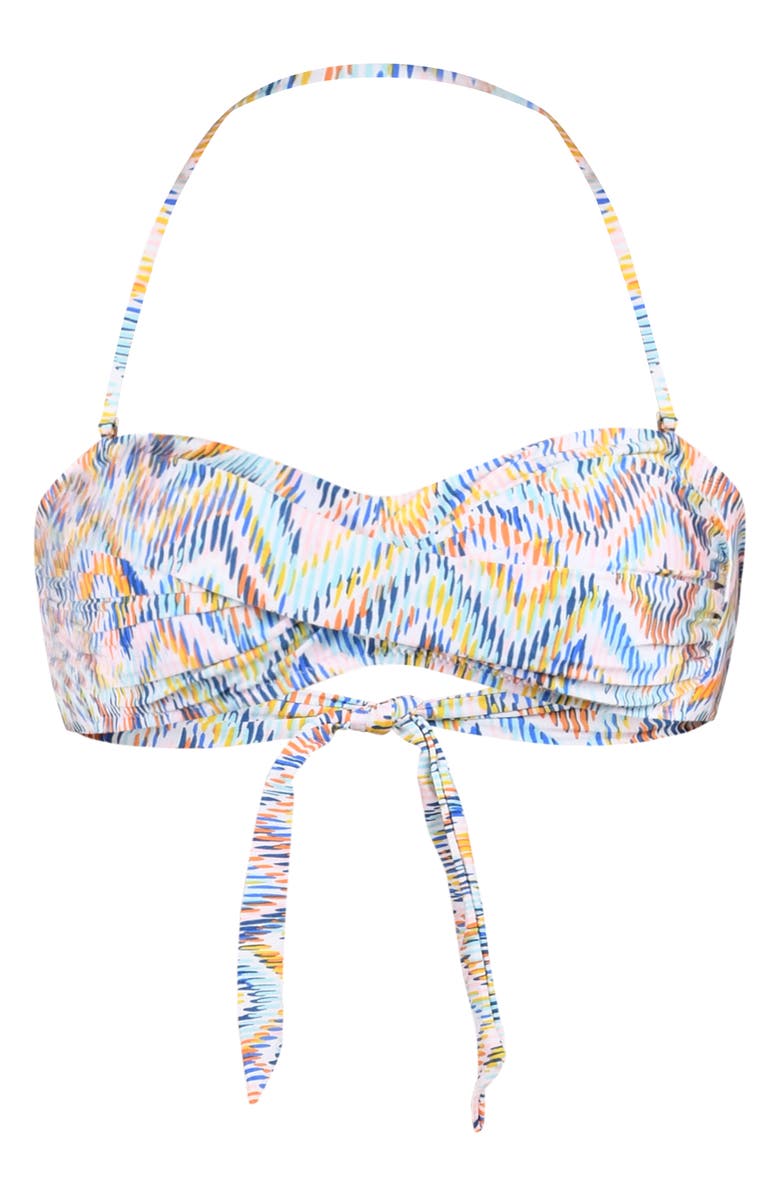 Sunshine 79 Soul Twist Bandeau Bikini Top, Alternate, color, White Multi