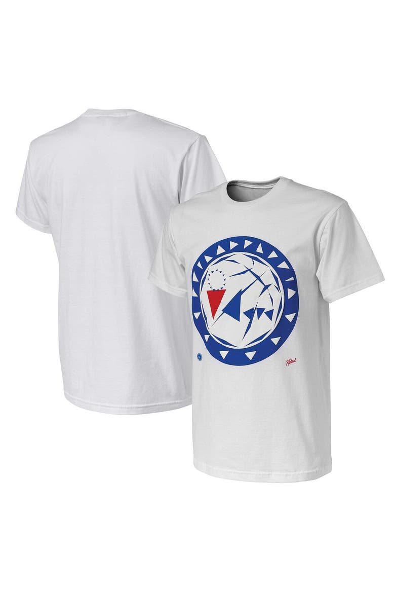 Men's NBA x Naturel White Philadelphia 76ers No Caller ID T-Shirt, Main, color, White