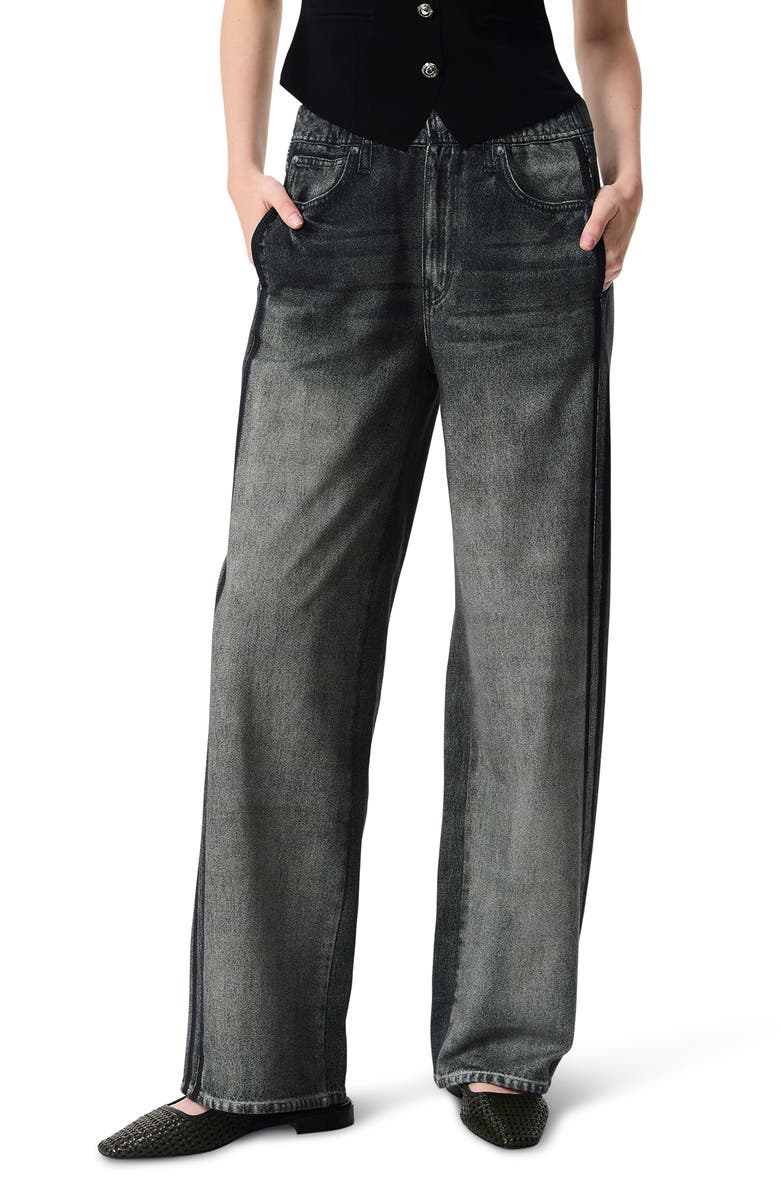 rag 
bone Miramar Track Stripe Cotton Terry Sweatpant Jeans, Main, color, Washed Black