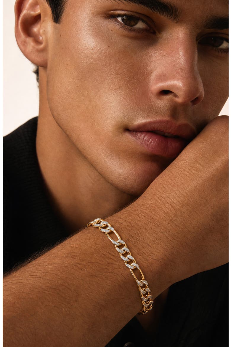 Men's Two-Tone Bracelet, Alternate, color, GOLD/ SILVER