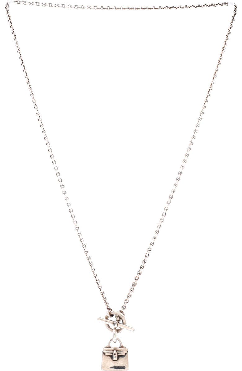 Pre-Owned Hermes Birkin Amulette Pendant Necklace Sterling Silver, Alternate, color, Silver