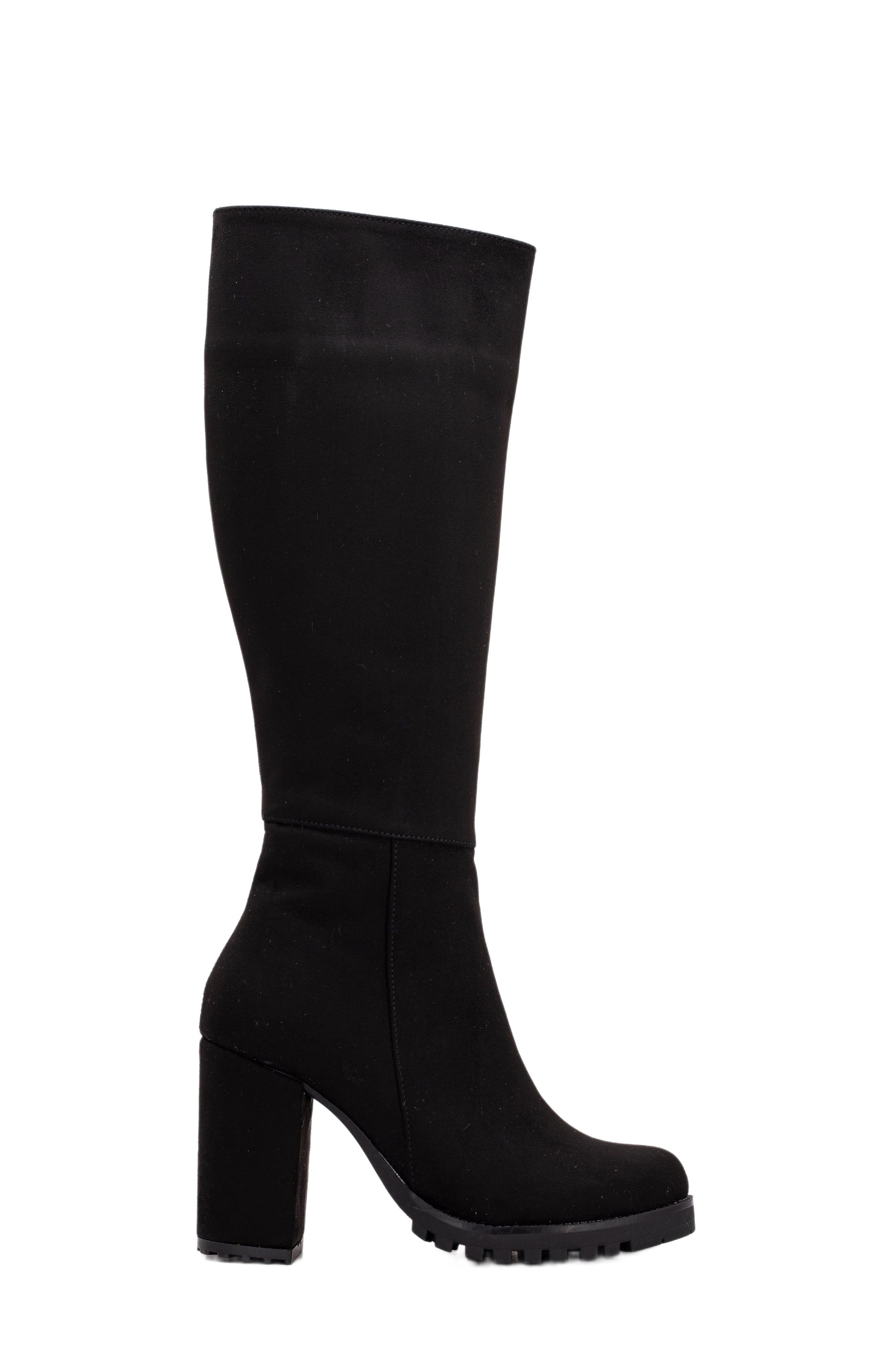 Alize Knee High Platform Boots, Main, color, black suede