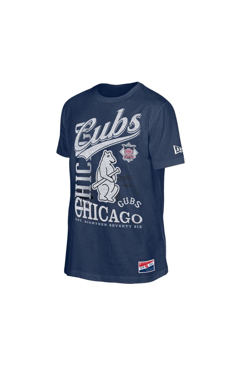 New Era Men's New Era Navy Chicago Cubs Oversized Throwback Distressed T-Shirt, Alternate, color,