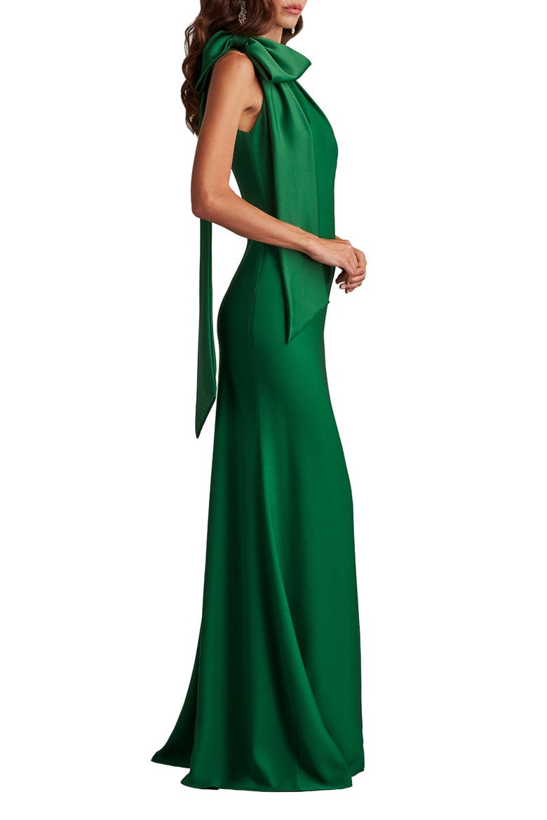 Bow Detail Sleeveless Gown, Alternate, color, BAMBOO