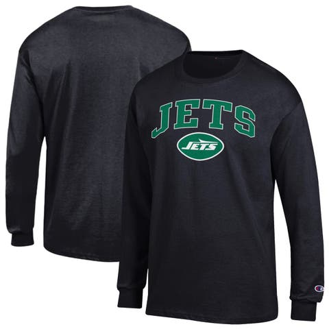 Men's Champion Black New York Jets Arch Over Logo Long Sleeve T-Shirt