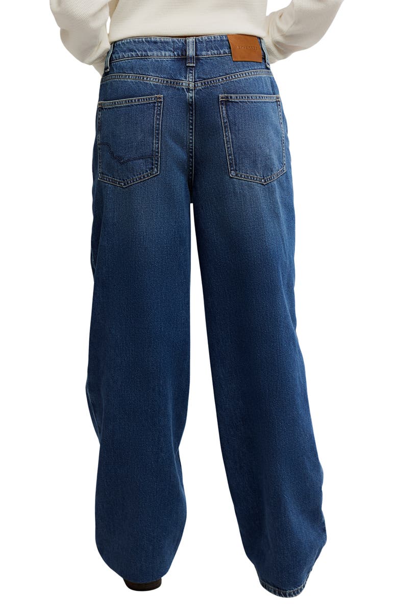 Free People Nia Exposed Button Wide Leg Jeans, Alternate, color, In Too Deep