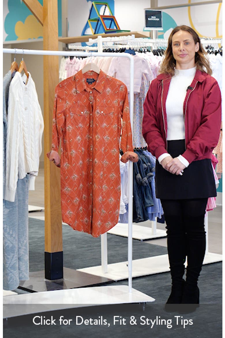 Gambler Print Long Sleeve Shirtdress video