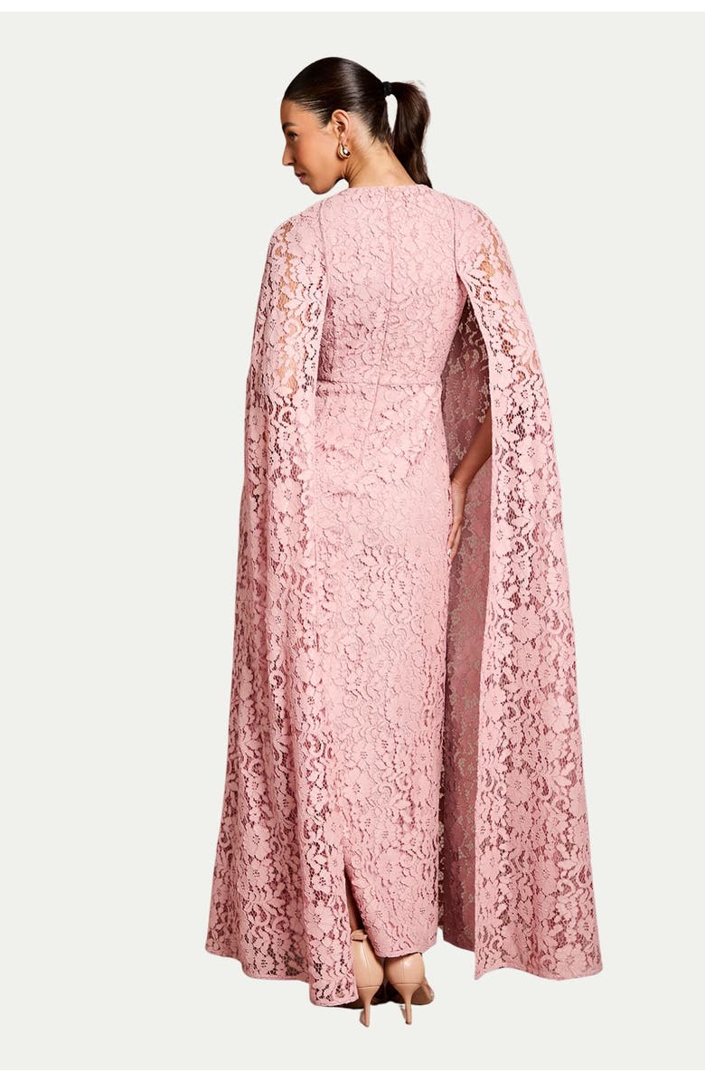 Coast Lace Cape Gown, Alternate, color, Blush