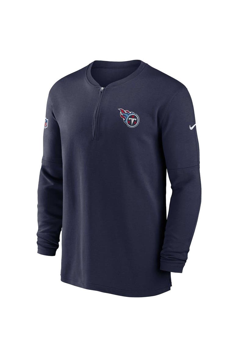 Men's Nike  Navy Tennessee Titans 2023 Sideline Performance Long Sleeve Tri-Blend Quarter-Zip Top, Alternate, color, Navy