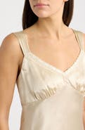 Reformation Salome Lace Trim Silk Tank