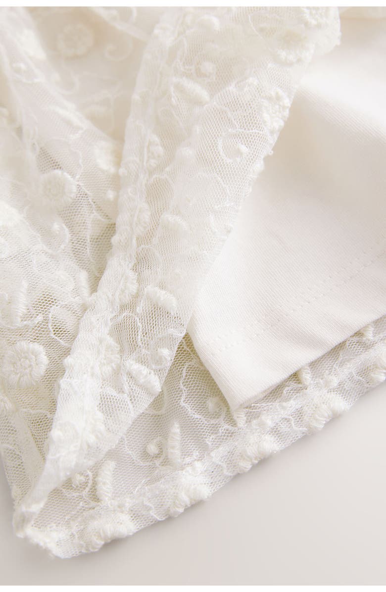 NEXT Kids' Lace Overlay Angel Sleeve Top, Alternate, color,