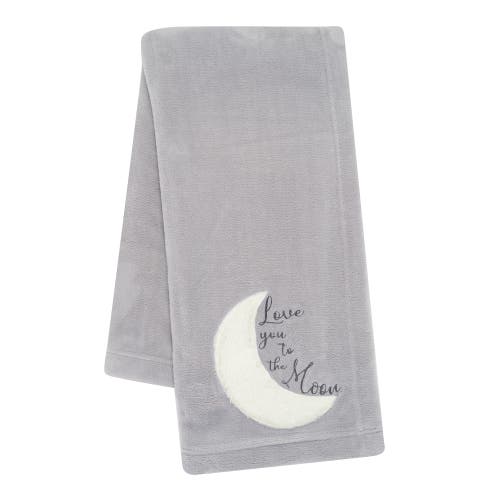 Lambs & Ivy Goodnight Moon Appliqued And Embroidered Fleece Baby Blanket In Gray