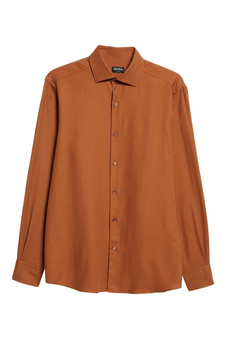 Cashco Cotton & Cashmere Button-Up Shirt, Alternate, color, VICUNA