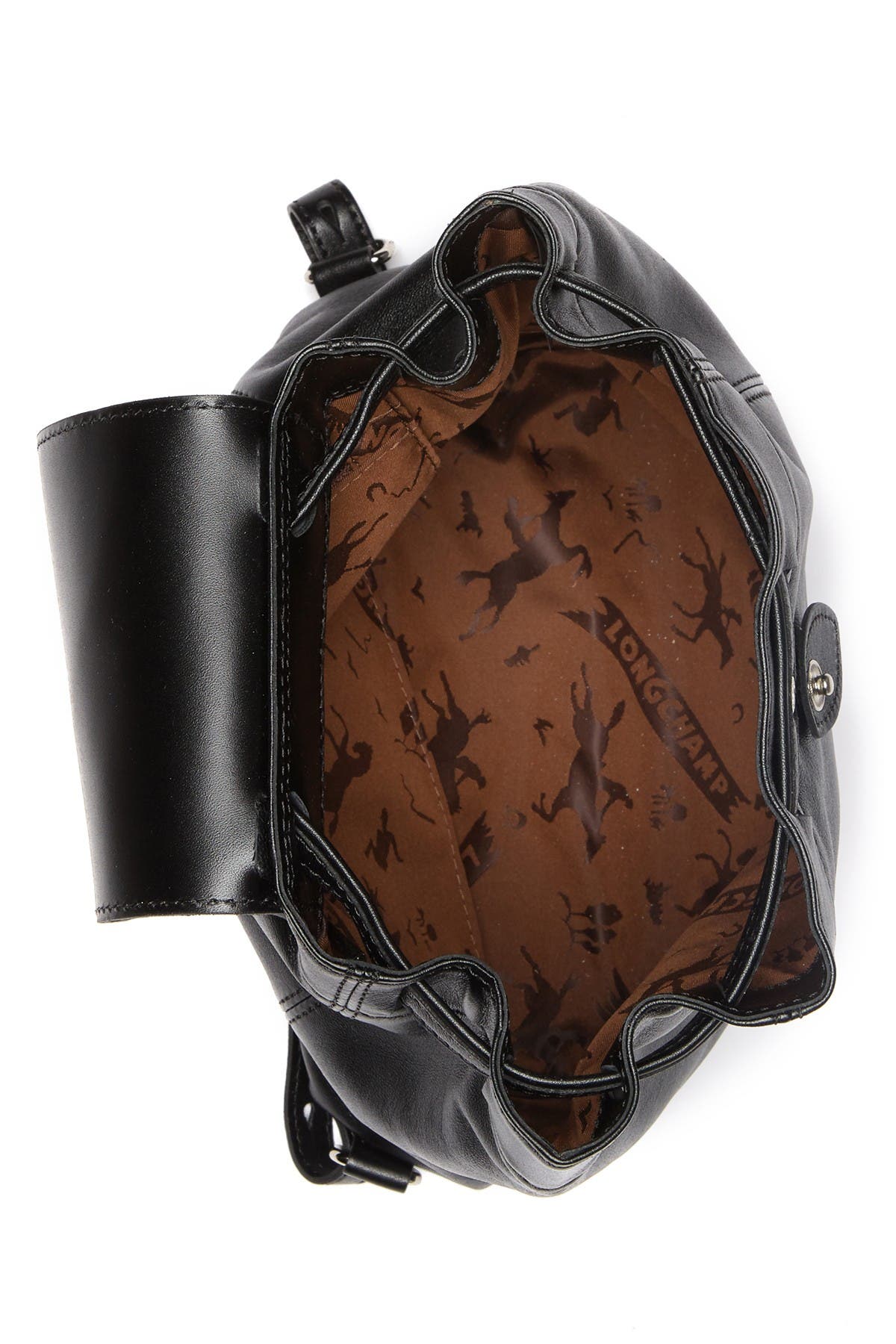 Longchamp Extra Small Le Pliage Cuir Backpack, Alternate, color, Black