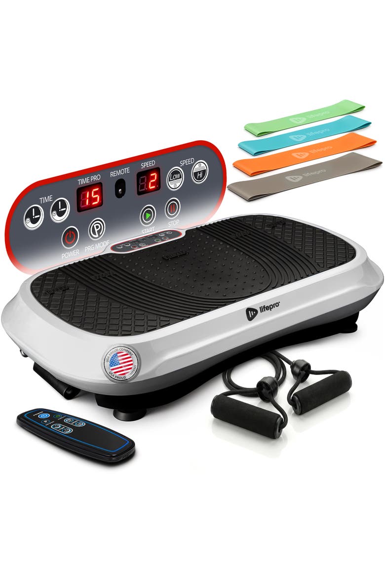 Waver Vibration Plate Exercise Machine Whole Body Vibrating Platform, Main, color, White
