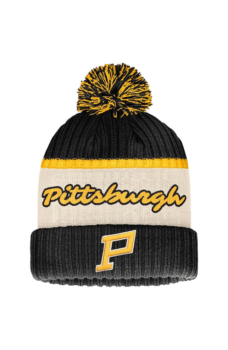FANATICS Men's Fanatics Branded  Black Pittsburgh Penguins 2023 NHL Winter Classic Cuffed Knit Hat with Pom, Main, color, 