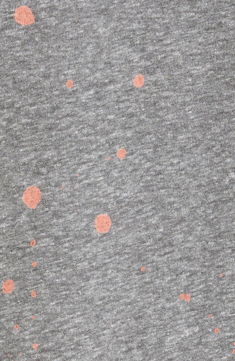 Clare V. Ruffle Shoulder Dot Cotton T-Shirt Dress, Alternate, color,