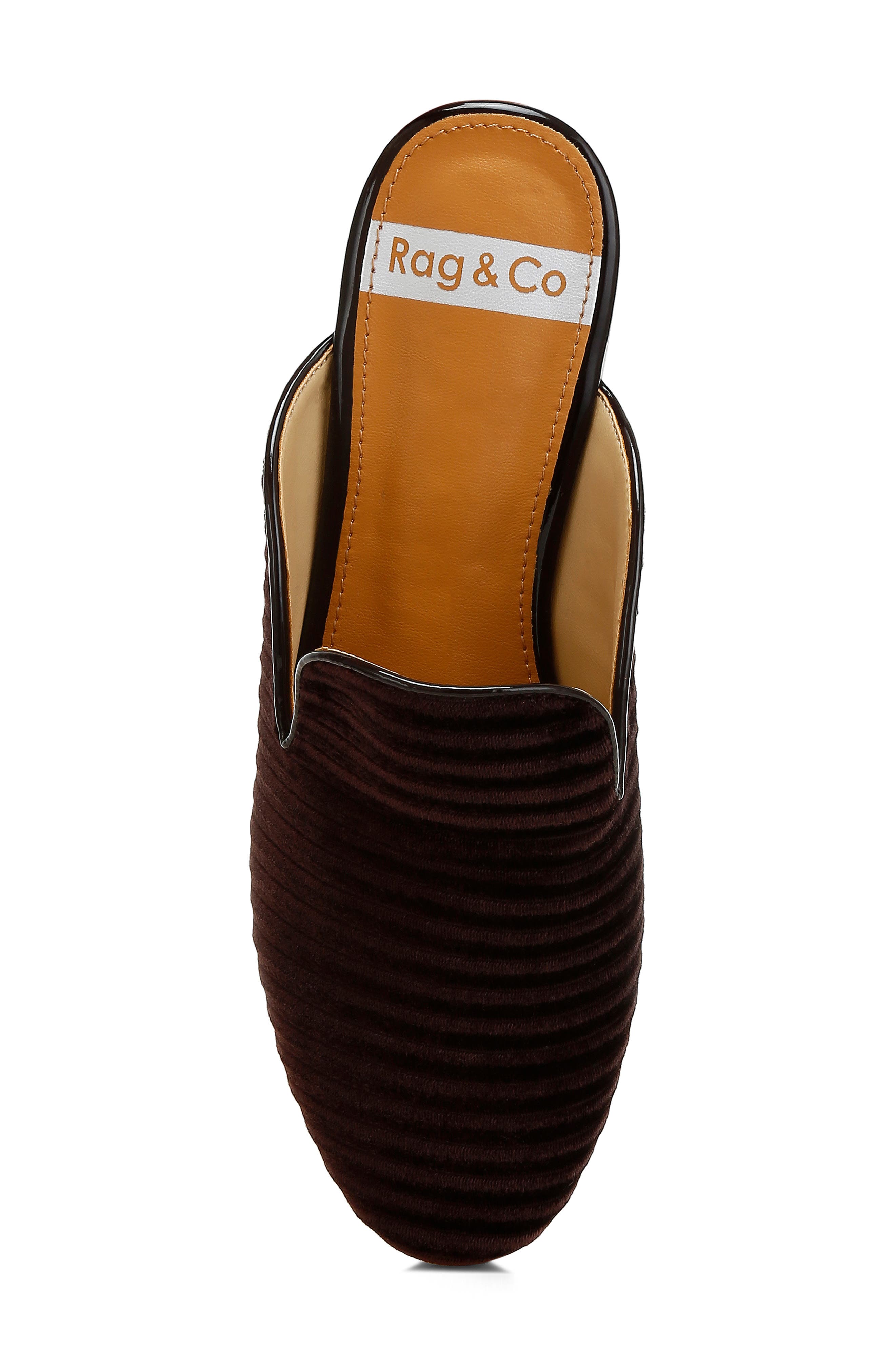 Rag & Co Ouzini Textured Velvet Mule, Alternate, color, Brown