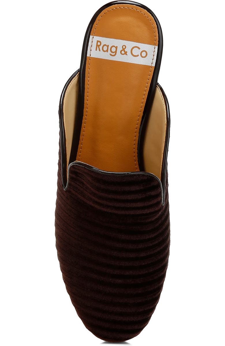 Rag & Co Ouzini Textured Velvet Mule, Alternate, color, Brown