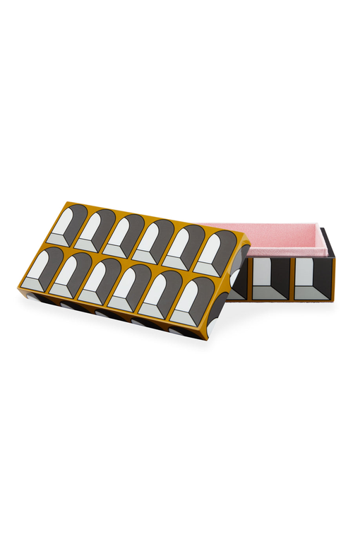 Jonathan Adler Small Arcade Lacquered Box In Ochre