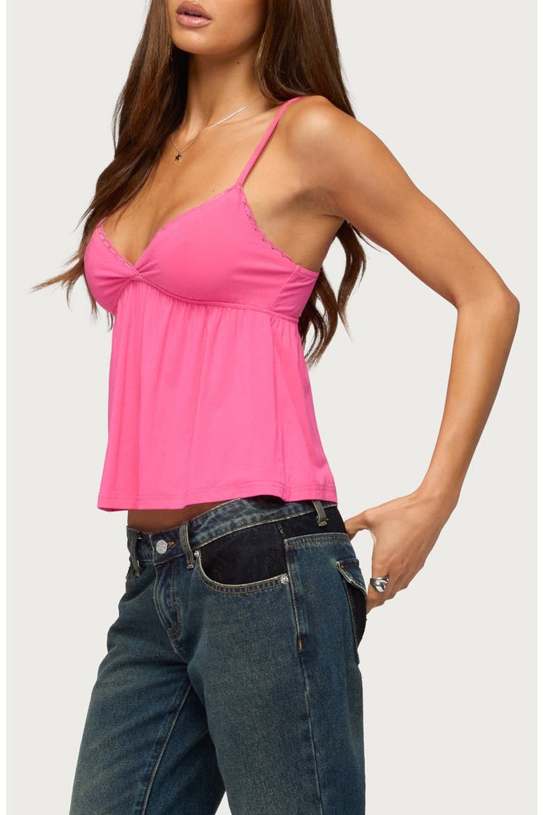 Belen Lace Trim Babydoll Camisole, Alternate, color, PINK