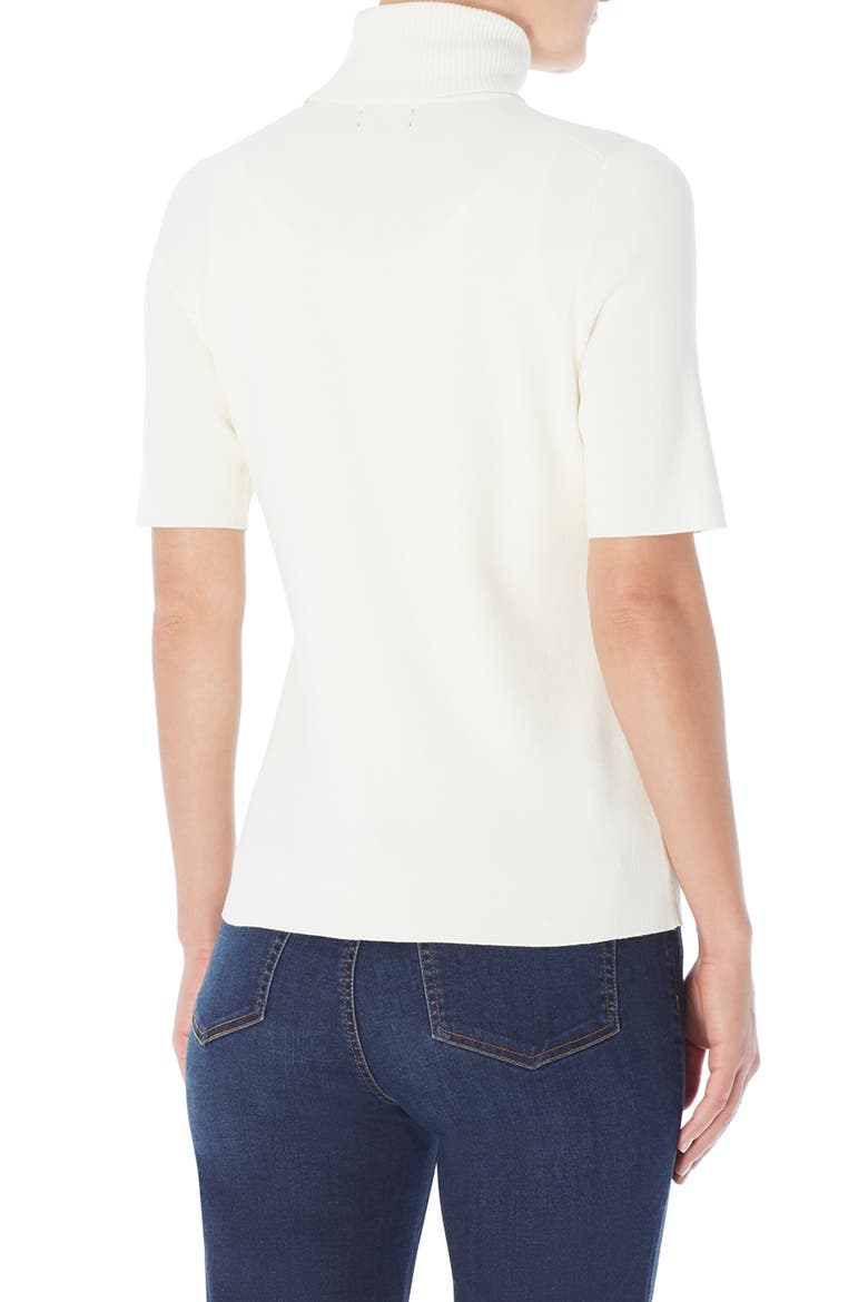 Elbow Sleeve Turtleneck, Alternate, color, JONES WHITE