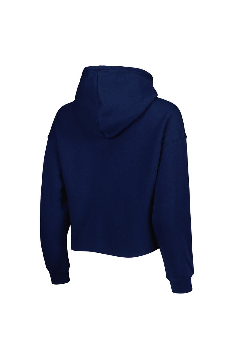 CUCE Women's Cuce Navy New England Patriots Crystal Logo Cropped Pullover Hoodie, Alternate, color, 