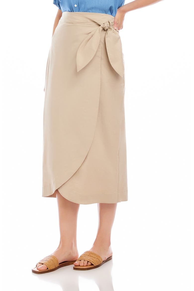 Penelope Wrap Midi Skirt, Alternate, color, STONE